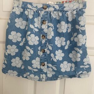 Mini Boden Floral Jean Skirt Size 8-9 years Spring skirt Easter Outfit